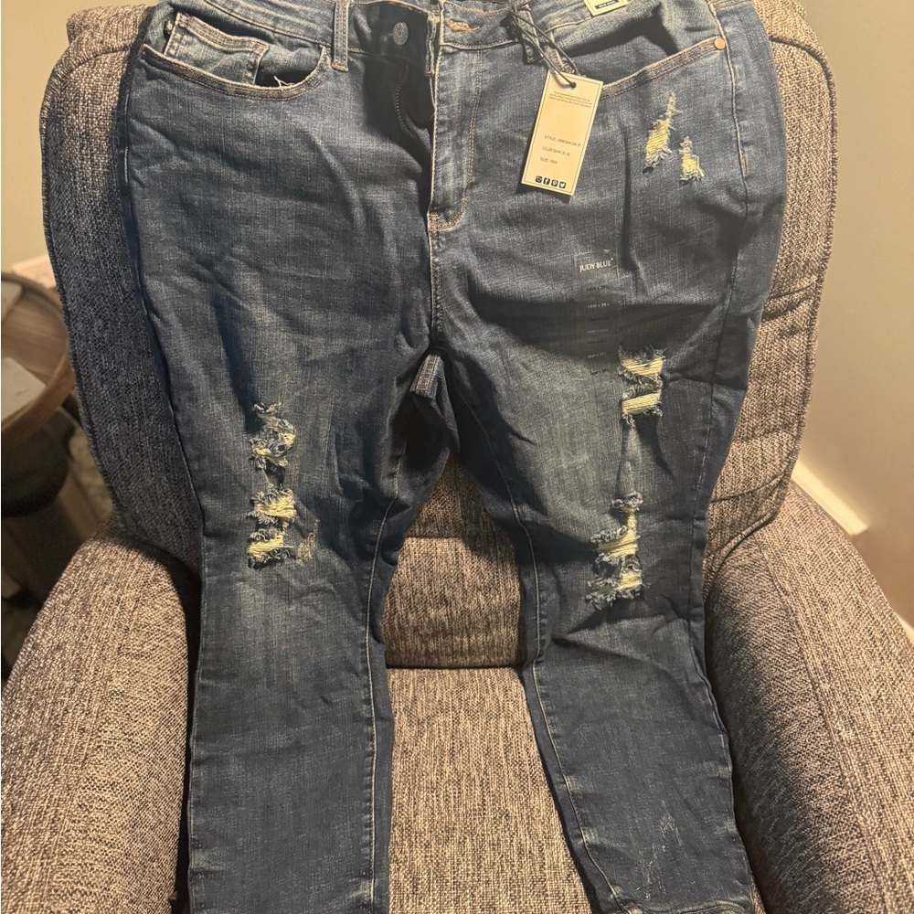 Judy Blue Women's Distressed Blue Jeans